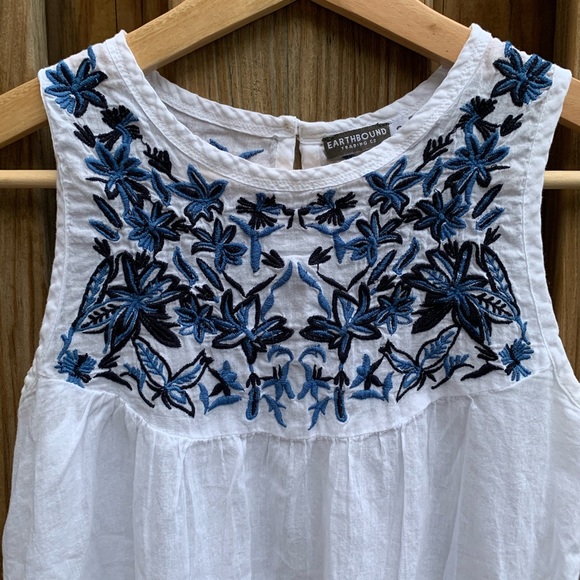 Earthbound Sleeveless Embroidered Semi-Sheer Top - Picture 5 of 10